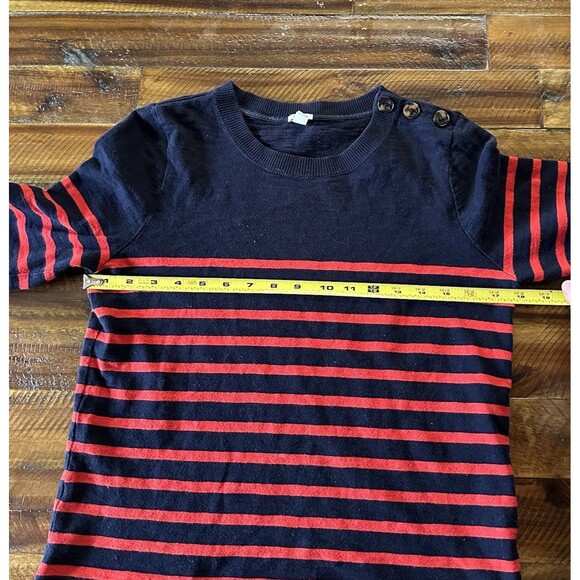 J.Crew Women's Size Small Blue Red Striped Sweater Crew Neck Long Sleeve - Picture 5 of 7